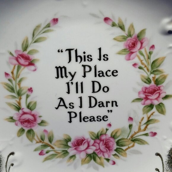 This Is My Place I'll Do As I Darn Please Wall Hanging Plate 1960's Home Decor - Picture 7 of 10
